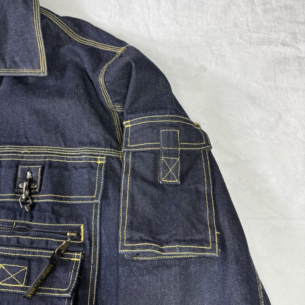 Trust Sports Collection Jean Jacket 2XL Trucker Baggy Y2K‎ Streetwear Fireman - Picture 3 of 14